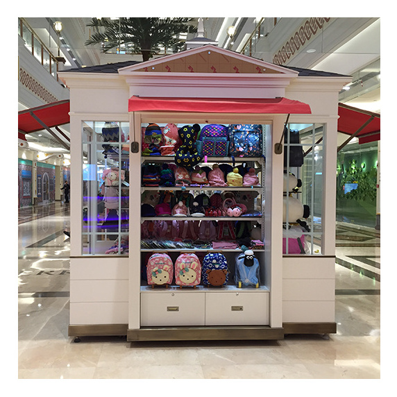 Hot high-end retail carts Wooden shopping center retail kiosks