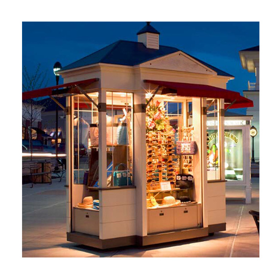 Hot high-end retail carts Wooden shopping center retail kiosks