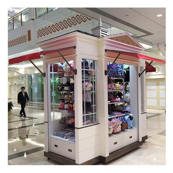 Hot high-end retail carts Wooden shopping center retail kiosks