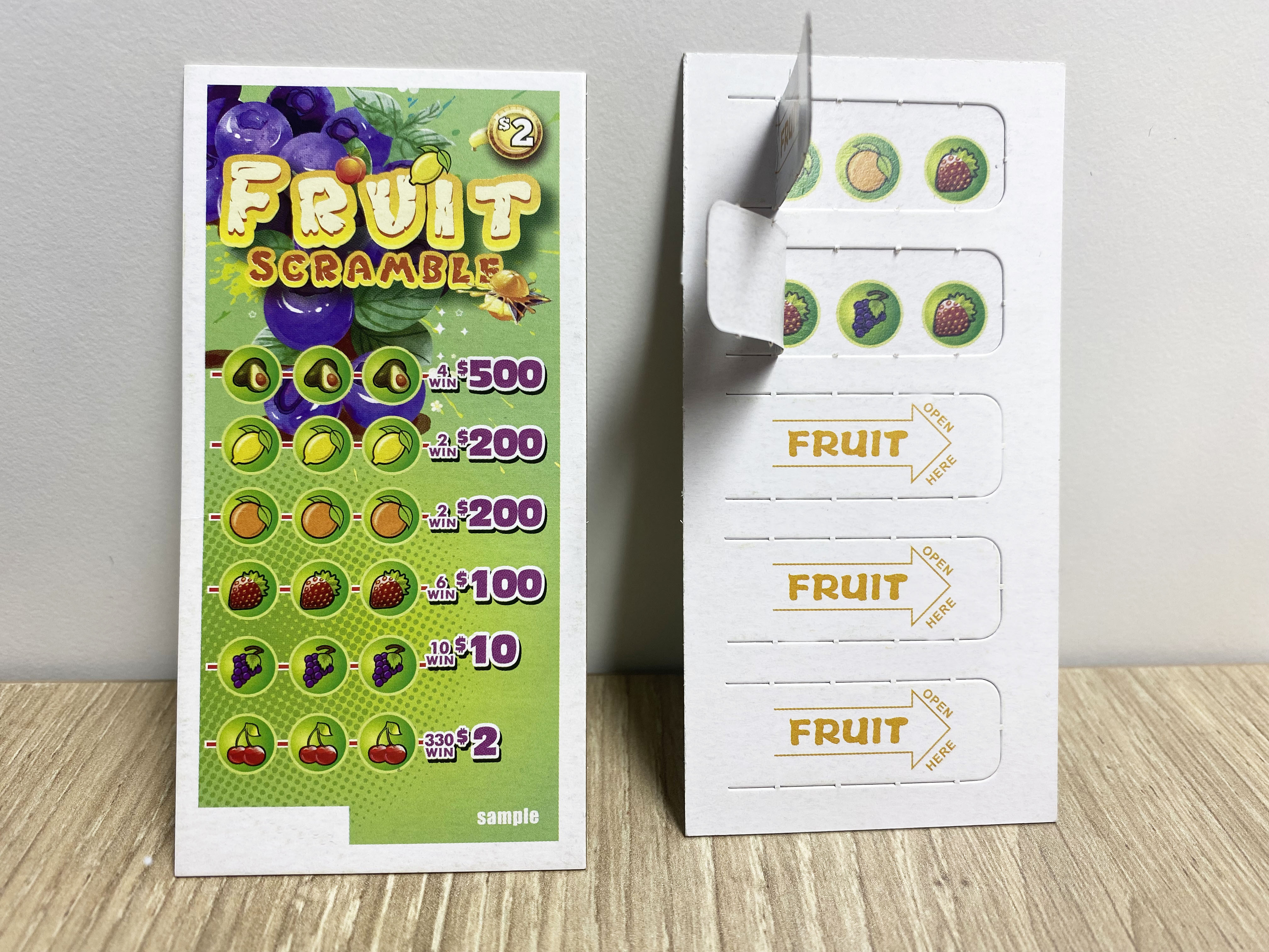 Custom Print Pull Tab Game Tickets With Five-Window