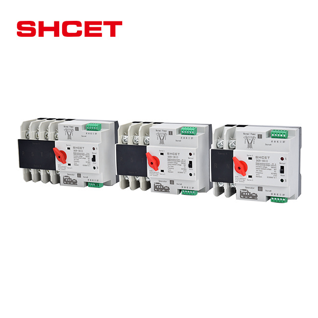 Dual power mini din rail ac dc ats automatic transfer switch changeover isolator isolating disconnector switch 2p 3p 4p 80a 100a