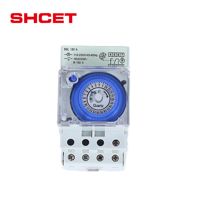 Top SUL181h Mechanical time Timer relay Switch with 30 Minutes 24 Hours AC 110V 240V 15A Din Rail type price from SHCET