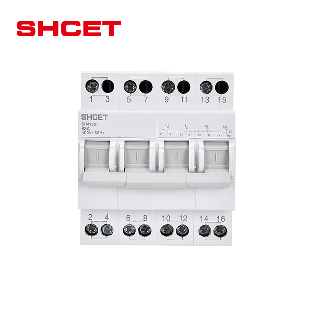 Electrical modular din rail mini changeover switch 1-0-2 manual mcb Isolator Isolating disconnector switch 4p 20 amp 63a 100a