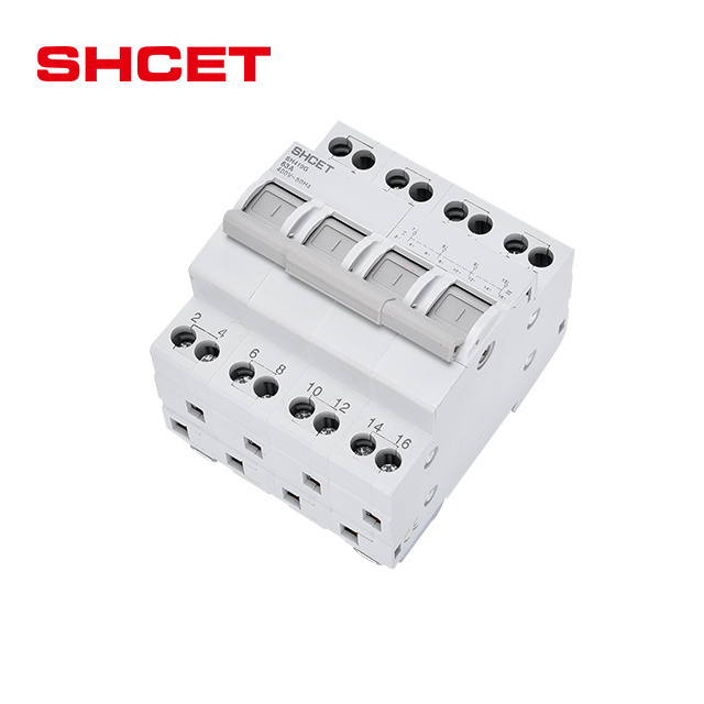 Electrical modular din rail mini changeover switch 1-0-2 manual mcb Isolator Isolating disconnector switch 4p 20 amp 63a 100a