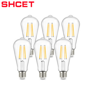 retro vintage model  LED filament bulb  ST64 4w 6w 8w E27 base clear Edison style decorative with clear glass cover