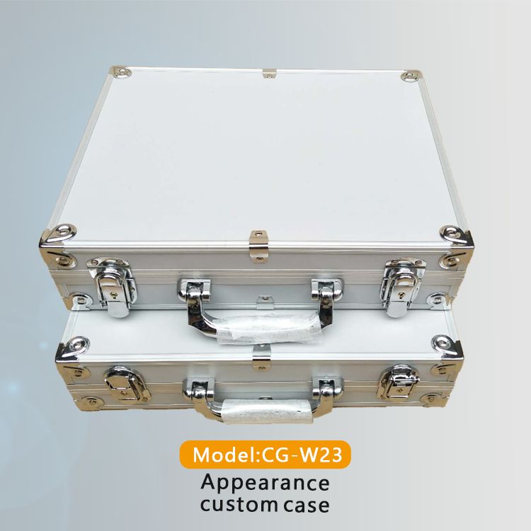 Portable silver suitcase aluminum tool empty box flight case