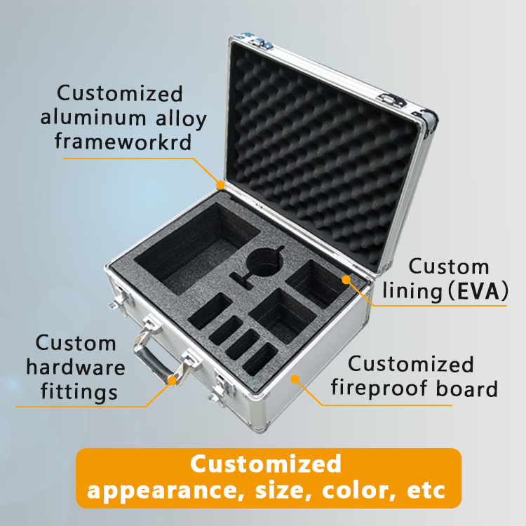 Customizable metal airbox portable fine foam aluminum alloy airbox flight medical equipment case road cases toolbox