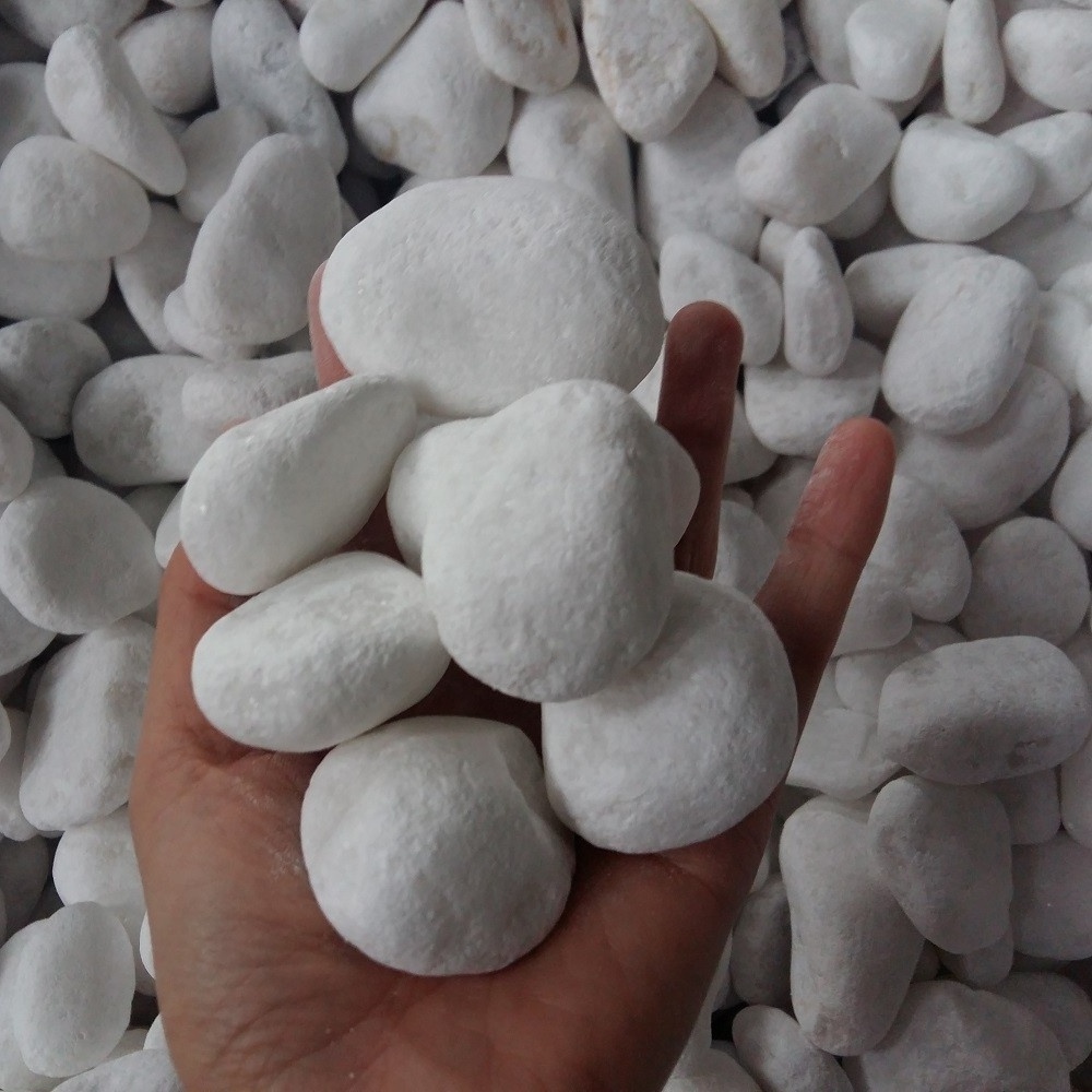 Natural river rocks white pebble stone for paving decorating pebble landscaping