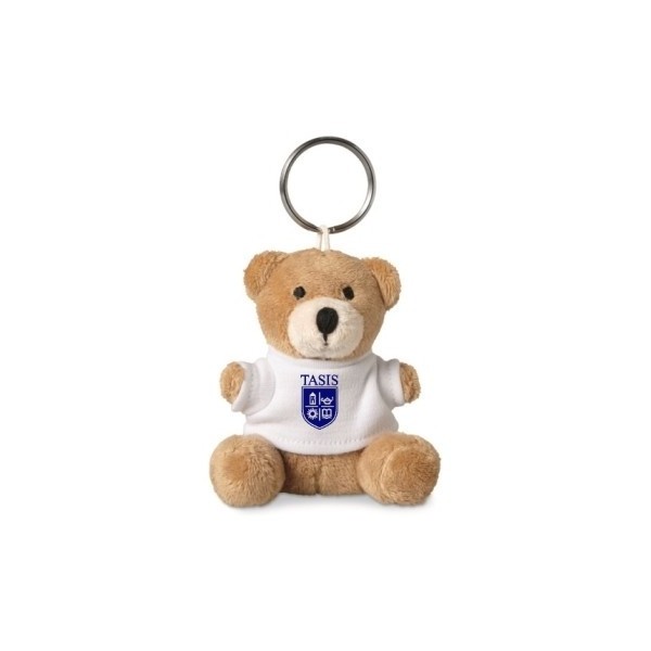 Classic bear design custom plush soft keychain with printed logo on T-shirt wholesale soft toy keychain