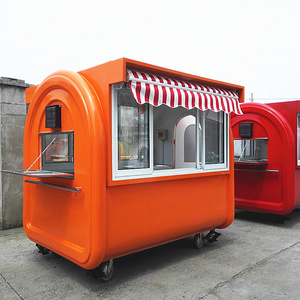 CP-A230165210 orange griddle food cart plate churros waffle kiosk commercial food warmer cart with 2 service windows