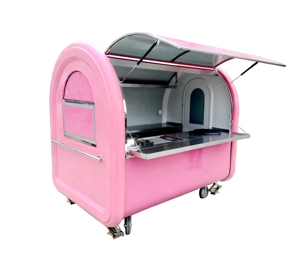 Chonpower Pink food kiosk on wheels ice cream theme vending cart donut vending cart With ISO9001