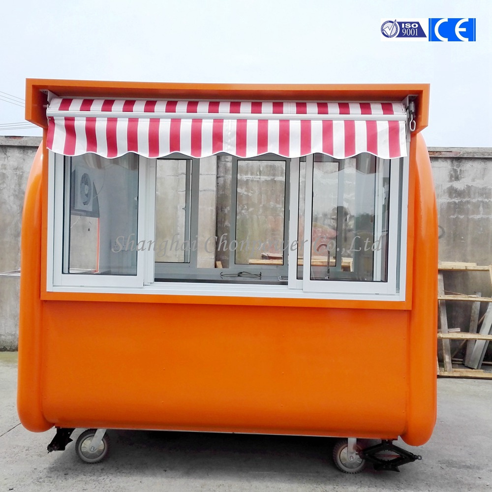 CP-A230165210 Commercial cast iron griddle hand push food cart orange gas grill food carts with high performance