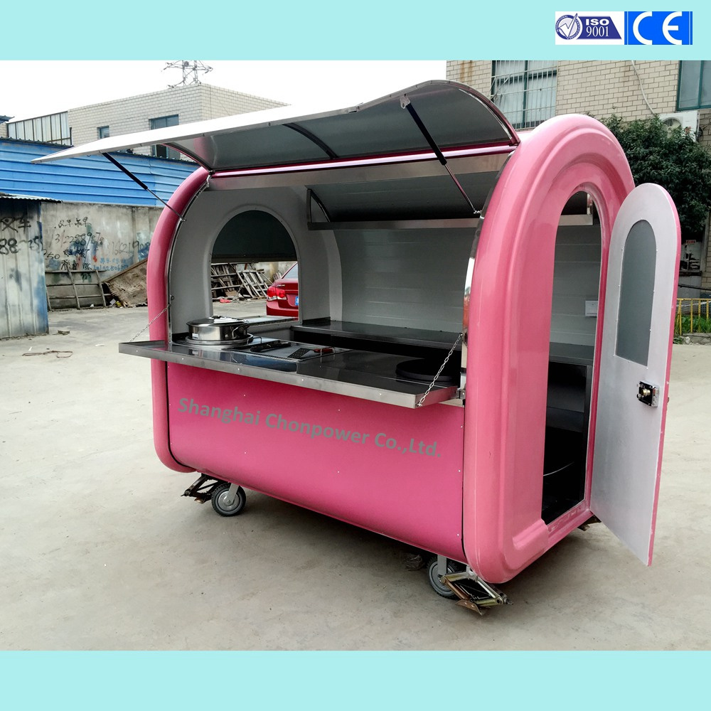 Chonpower Pink food kiosk on wheels ice cream theme vending cart donut vending cart With ISO9001