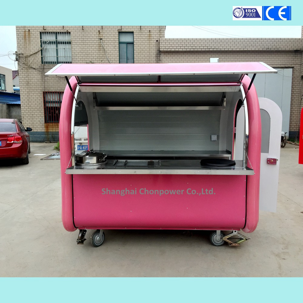 Chonpower Pink food kiosk on wheels ice cream theme vending cart donut vending cart With ISO9001