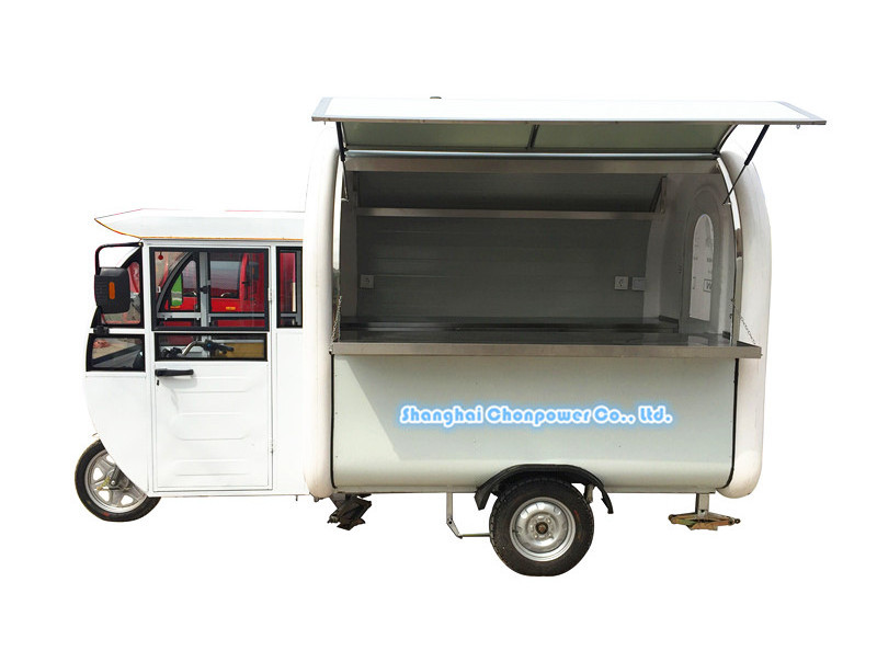 Chonpower white hot dog tricycle bike food cart 3 wheels food trailer from China famous supplier