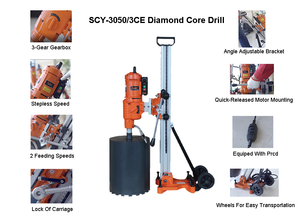 cayken tools SCY-3050/3CE concrete cutting machine  core  diamond drilling machines with 2 gear speed