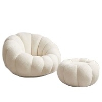 Pumpkin Lounge Chair Lazy Couch Lamb Plush White Tatami Light Luxury Bedroom Small Sofa