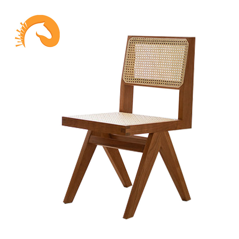 Nordic Cane Chair Armrest Dining Chair Ins Solid Cherry Wood Japanese Chandigaryen Living Room Furniture Leisure Chair