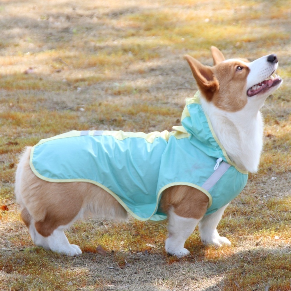 Customized Rainy Waterproof Jacket For Dog Hoodie With Dog Pouch Dachshund Accessories Dog Raincoat Hooded Slicker Poncho