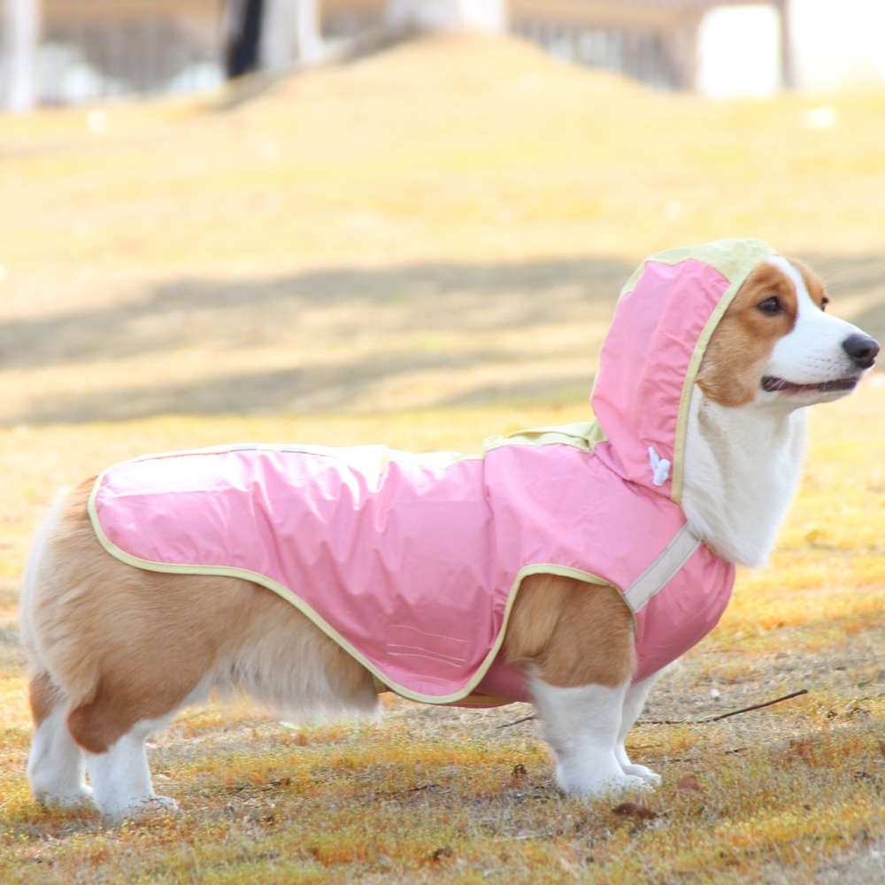 Customized Rainy Waterproof Jacket For Dog Hoodie With Dog Pouch Dachshund Accessories Dog Raincoat Hooded Slicker Poncho