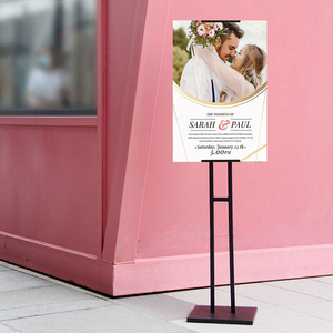 Floor Standing Poster Displays Sign Holder Adjustable Rotating Metal Poster Stand For Holding Menu