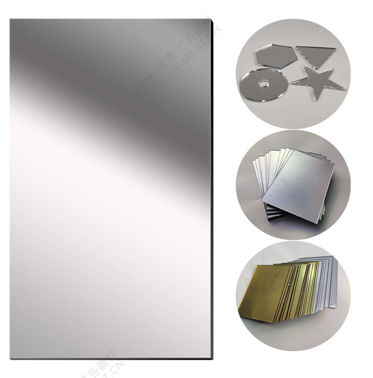 1.8mm  acrylic mirror sheet Wholesale silver perspex wall panel  1.22m*2.44m  PMMA mirror sheet Cast lucite mirror board