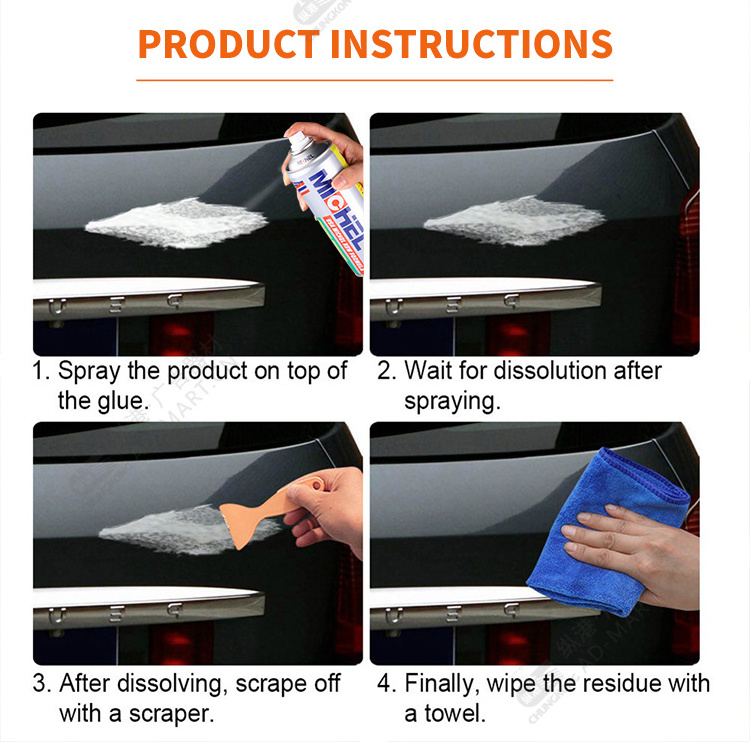 Eco-friendly Adhesive Remove of Stickers 450ml  Adhesive Label Sticker Remover  Window Car Glass Cleaner Spray