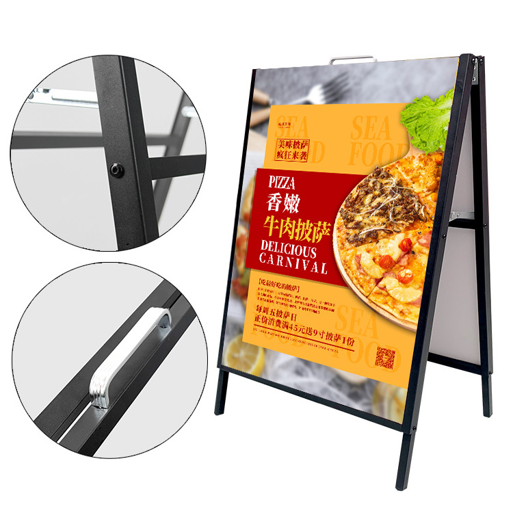 A Frame Double-Sided Outdoor Signs Displays Advertising Sidewalk Sign Poster Stand