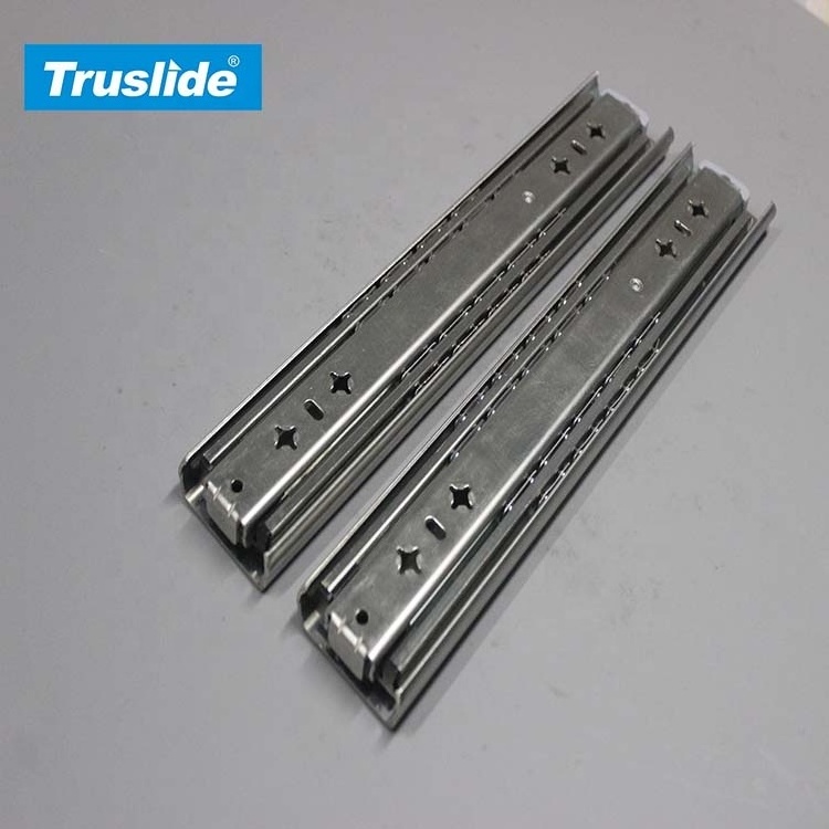 TH1653PT furniture hardware 53 mm width drawer slides heavy duty chinese manufacture channel two way travel drawer slide