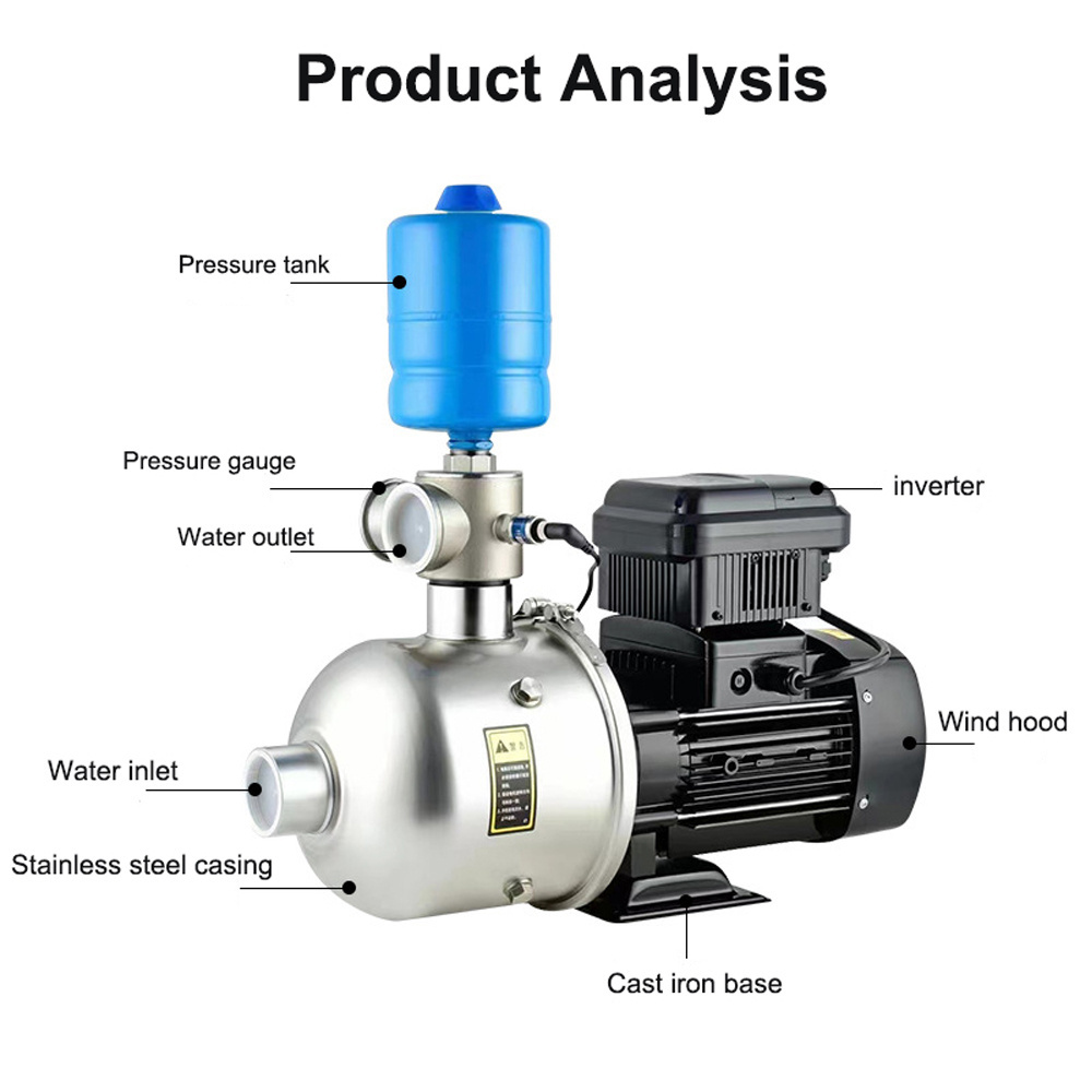 Stainless steel multi-stage horizontal booster pump constant pressure centrifugal pump industrial automatic hot water pump