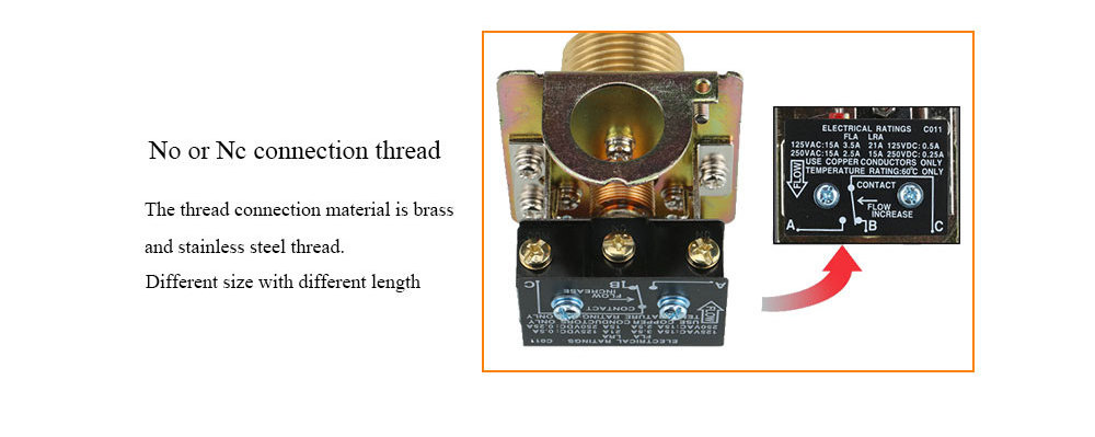 Brass Stainless Steel Thread Connection Paddle Water Flow Switch ...