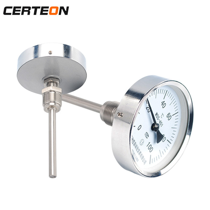 WSS 411 WSSX radial Axial Electric contact digital Capillary Pressure Temperature Gauge bimetal thermometer with SS304 Case Stem