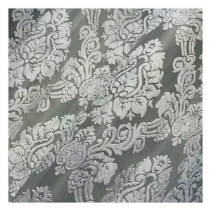 Modern Floral Design Cut Velvet Sheer Curtain Fabric 100% Polyester Woven for Home Textile for Bedroom Decor