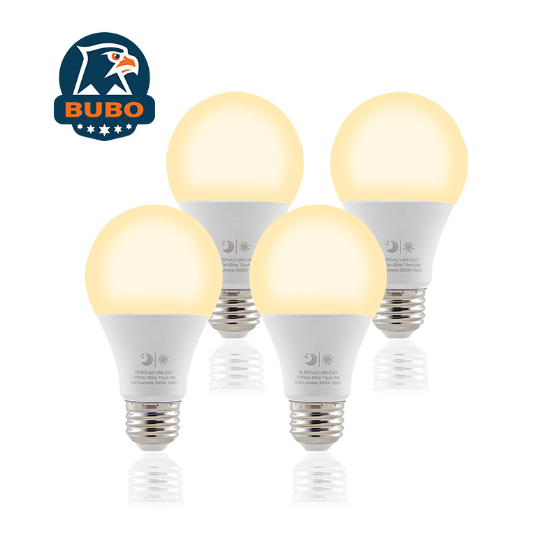 Bubo Dusk to Dawn Led Light Bulb, 9W (60W Equivalent)Neutral Light(4000K), 800lm, A19 Auto On/Off Porch Light E26 Base