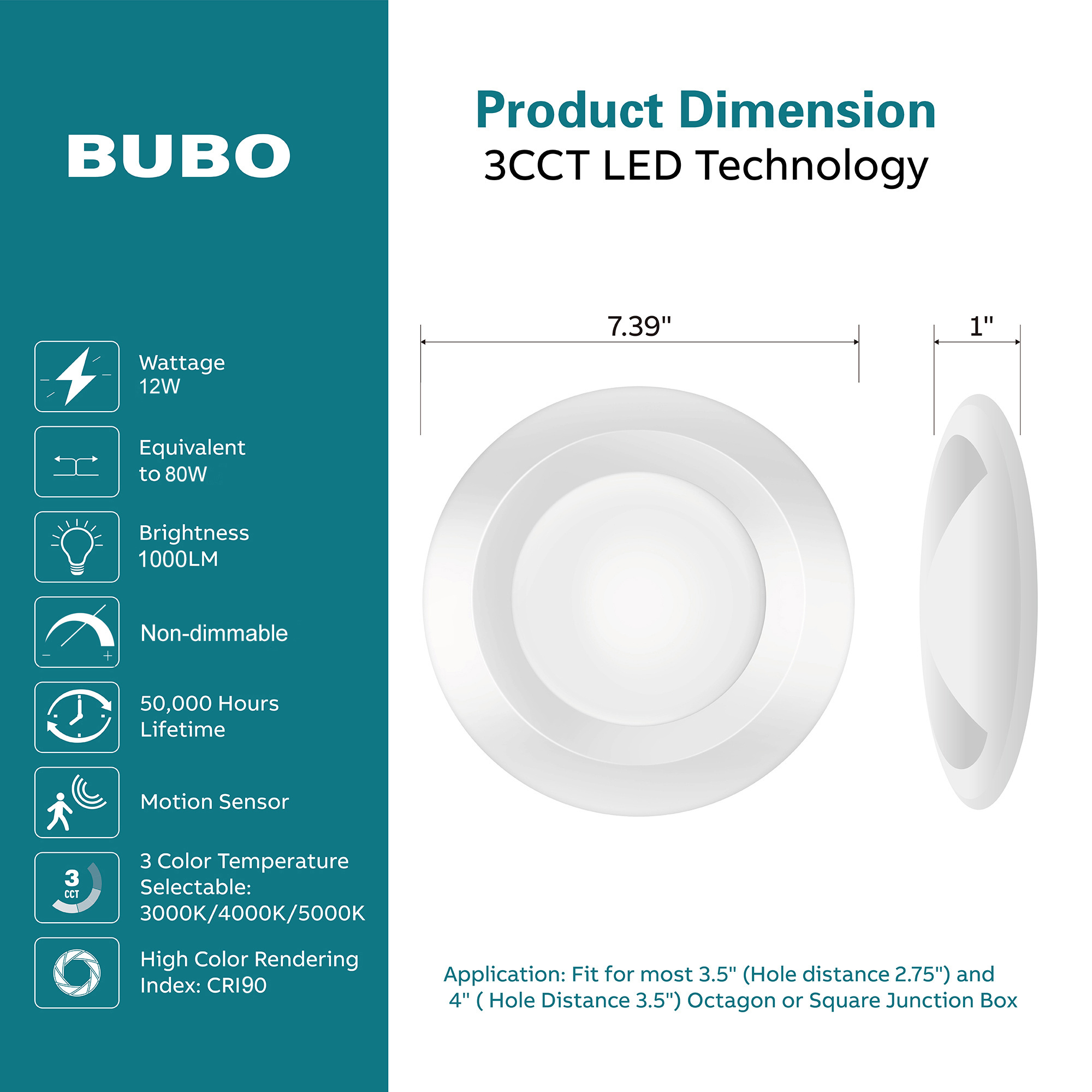 Bubo Downlight Motion Activated Dusk to Dawn Radar Sensor Recessed Ceiling LED Disk Light