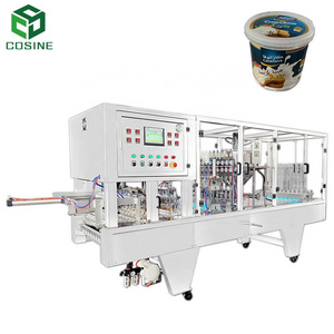 automatic yogurt packaging machine fill cup shape cup ice cream filling sealing machine curd cup filling and sealing machines