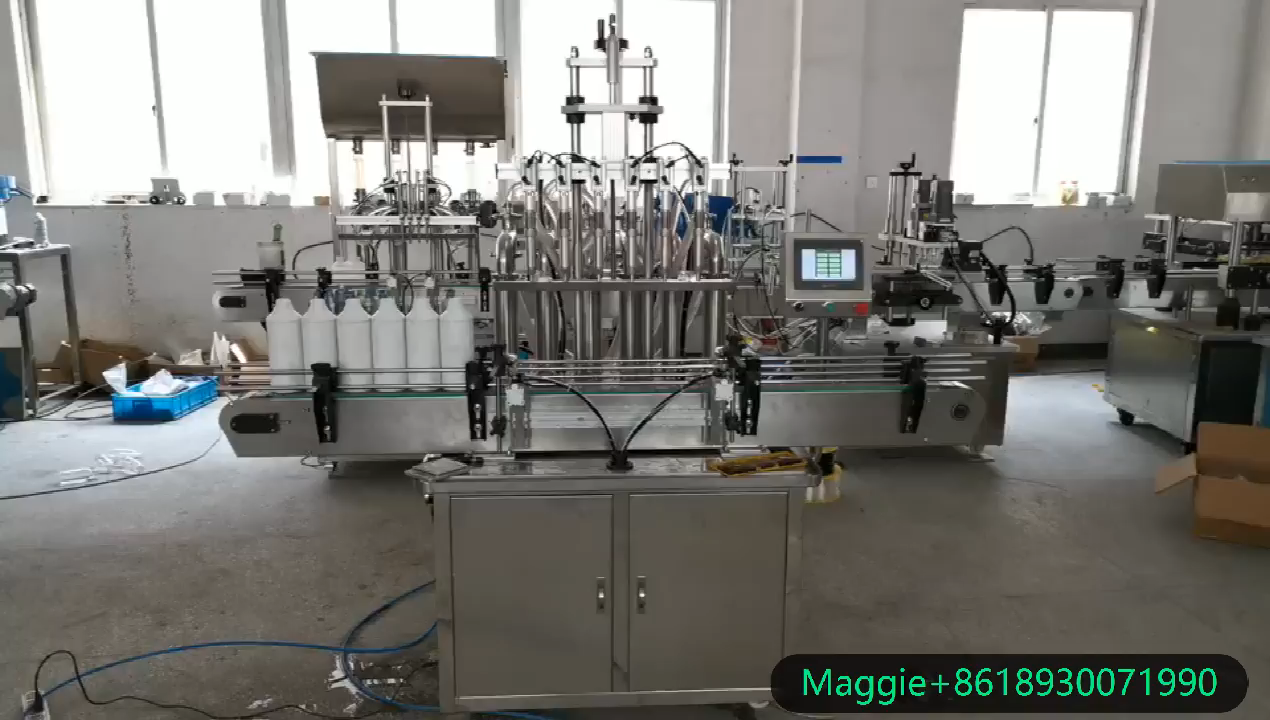 Full automatic liquid quantitative oil water whisky filling 3 in 1 glass PET plastic vial bottle washing filling capping machine