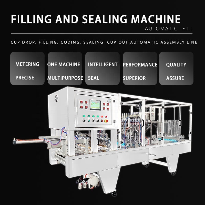 automatic yogurt packaging machine fill cup shape cup ice cream filling sealing machine curd cup filling and sealing machines