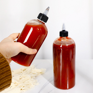 5oz 300 500ml 600ml  hot sauce pepper tomato sauce plastic squeeze bottle chilli sauce bottle salad dressing dispenser bottle