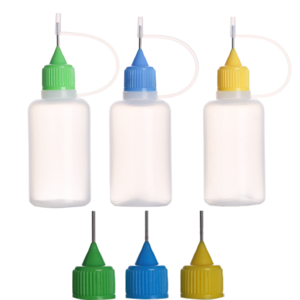 Precision Tip Applicator Bottle Four 1 Oz. Bottles and 12 Tips for Multi-Purpose Use