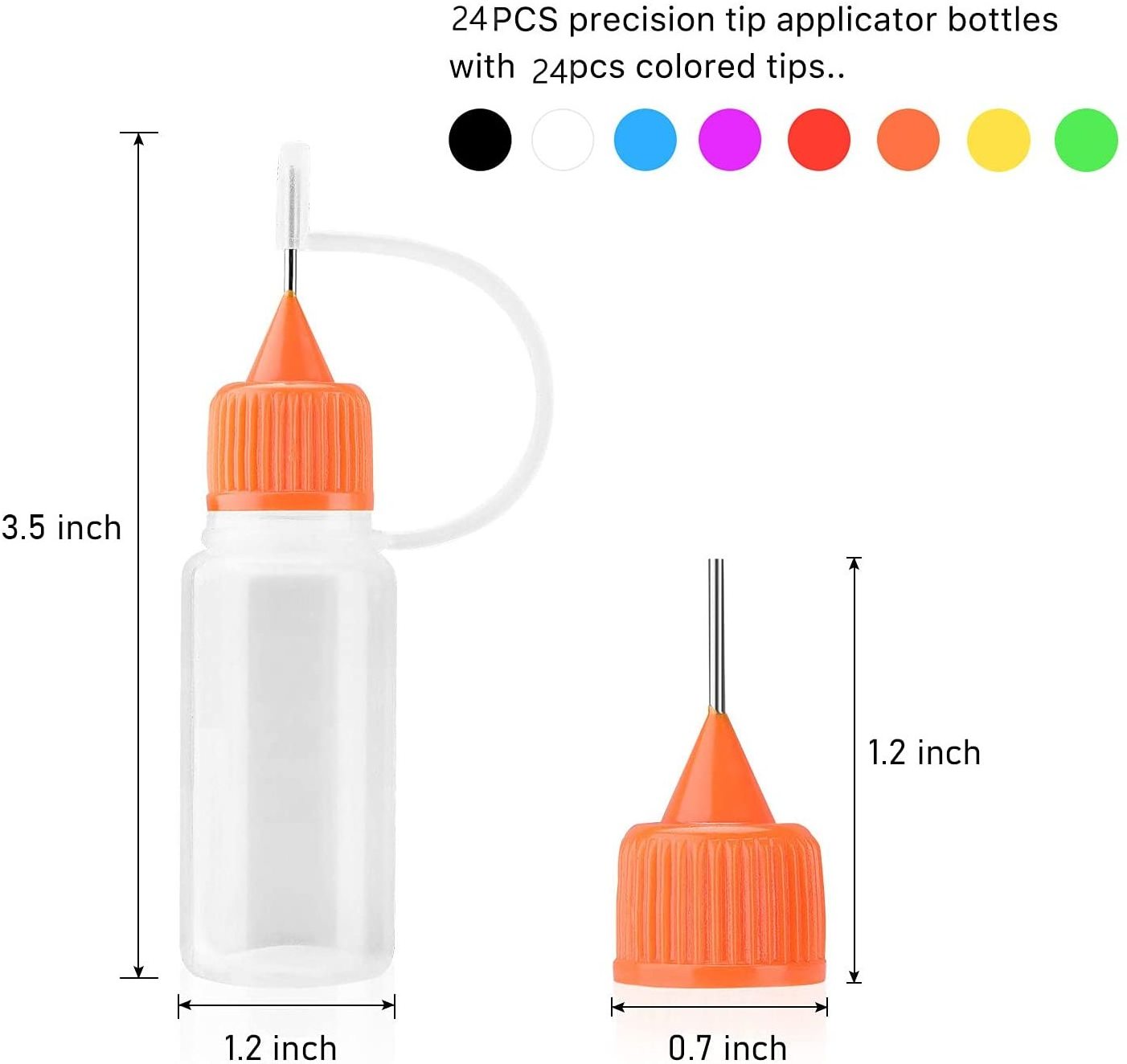 Precision Tip Applicator Bottle Four 1 Oz. Bottles and 12 Tips for Multi-Purpose Use