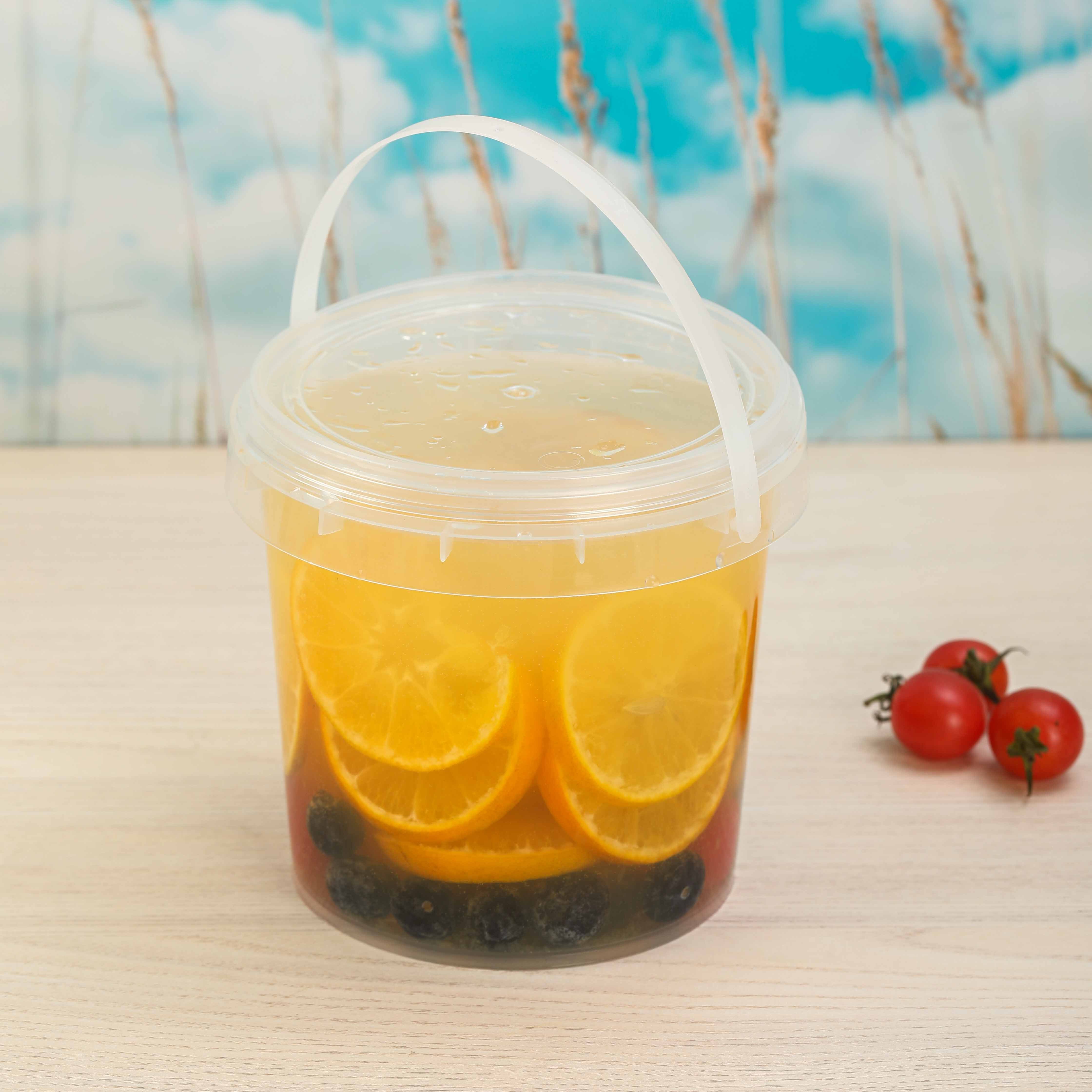 Wholesale 1000ml 1L Plastic PP Biodegradable Thickened Disposable Clear Portable Boba Tea Cup with Lid For Fruit Beverage