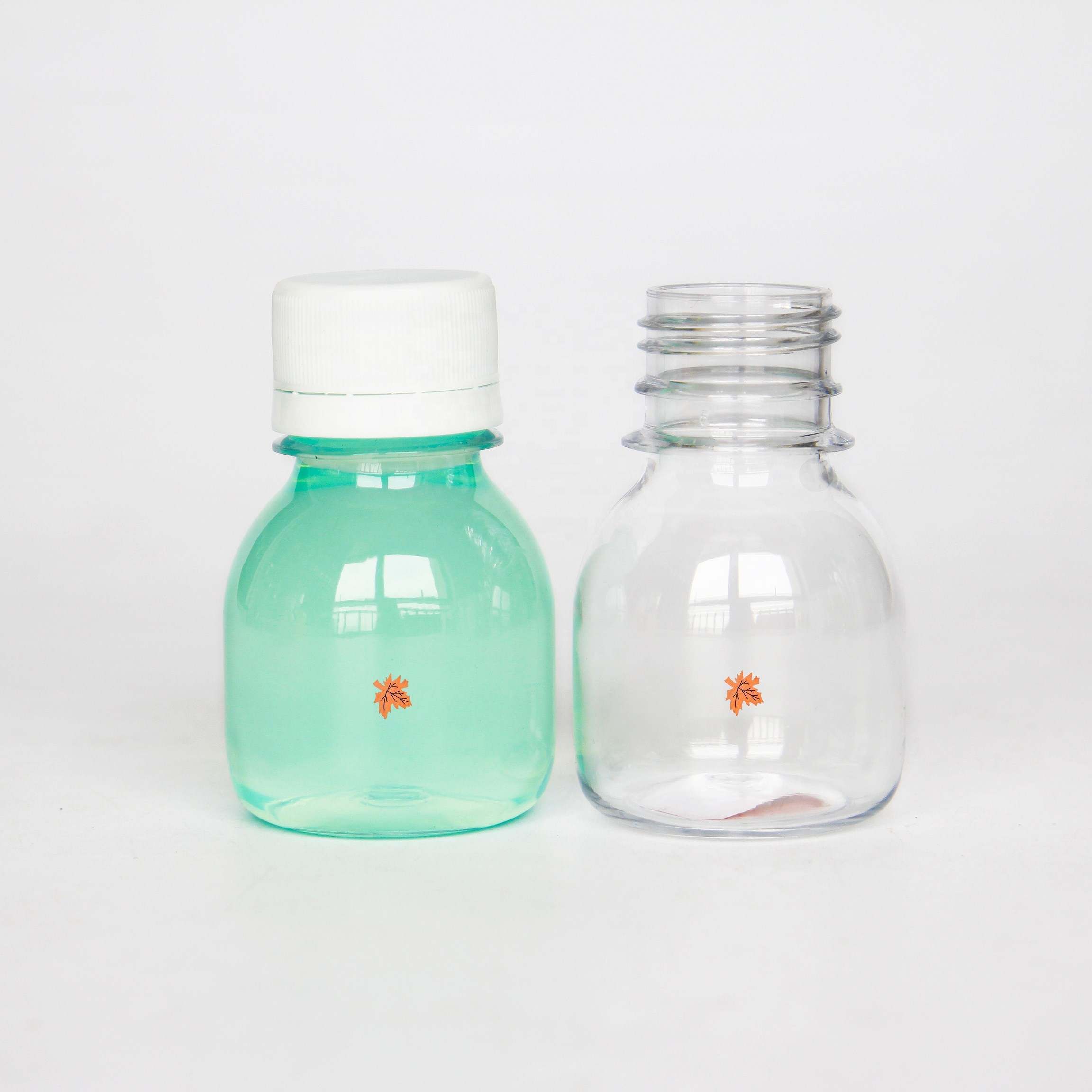 Empty Plastic PET 60  ml 2 oz Mini Ginger Shot Packs Beverage smoothies Pure Orange Juice Bottles and Containers