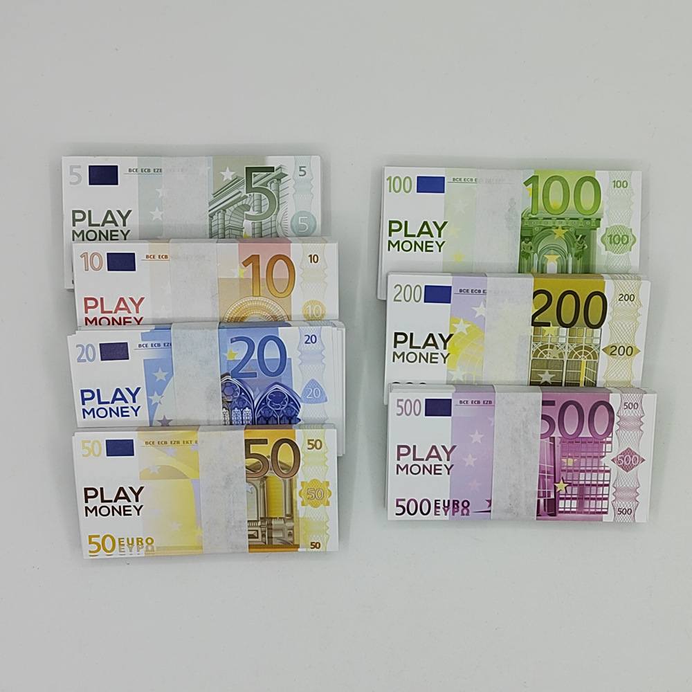 Custom Realistic Various Denominations Prop Euro Money Movie Prop Bank Ancestor Money Notes High Quality Prop Money Euro