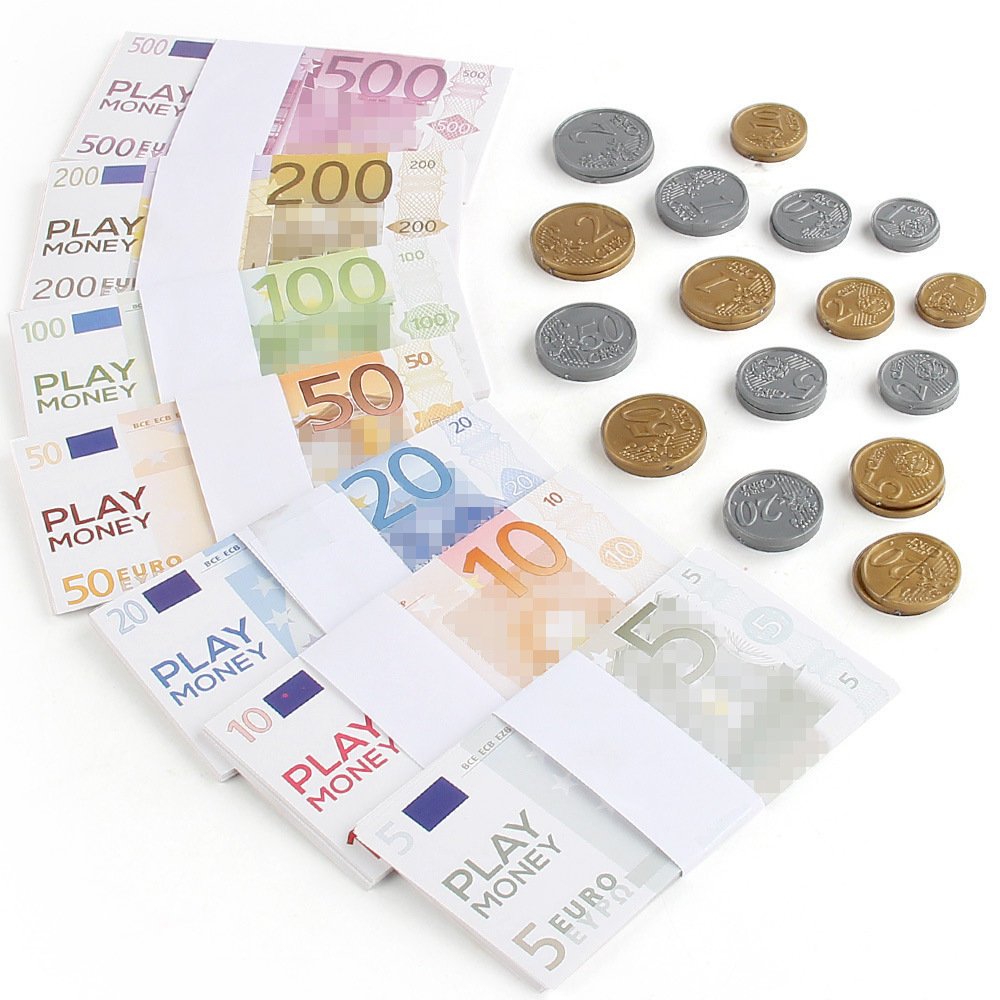 Puzzle Game Supplies Simulation Prop Money Euro Banknote Toy Bar Hard Activity Banknote Props Coin Prop Money