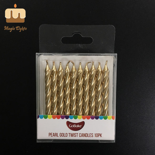 Clean Workshop Smooth Surface Celebration Use 6CM Tall Factory Pearl Gold Mini Shaped Party Birthday Candles Bulk