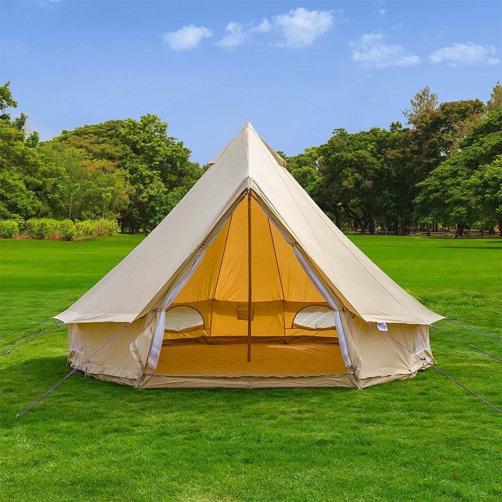 CUCKOO Cheap 4 Season Fabric Tipi Tent Outdoor Camping Waterproof Yurt Large Luxury 3m 4m 5m 6m Bell Tent White Breathe Soulpad