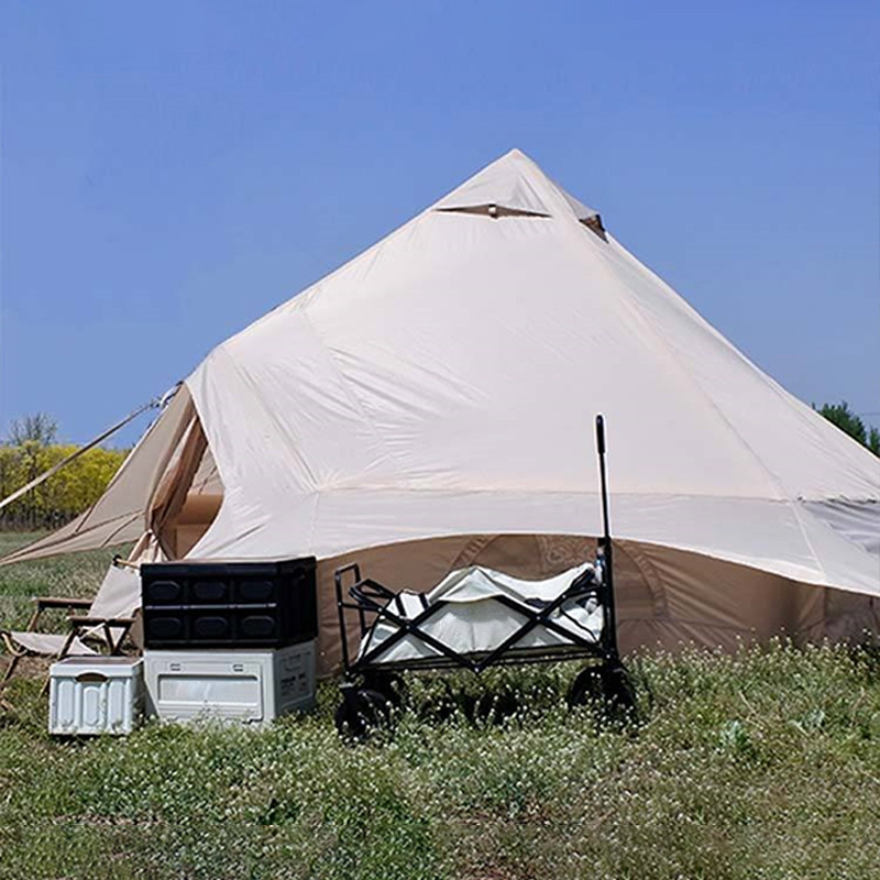 3/4/5/6/7 Meters Camping Canvas PU 3000mm Big Space Inflatable Yurt Teepee Tent For More than 5 Person