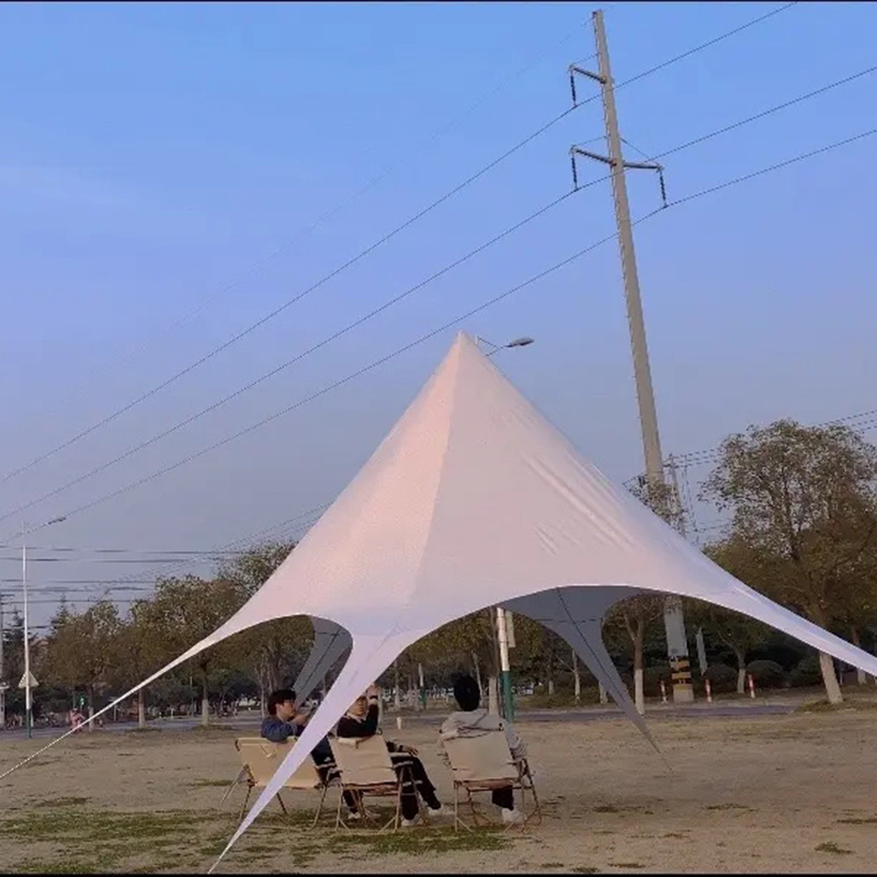 Portable Beach Canopy Tent Hexagonal Star Sun Shade Shelter for Beaching Camping Sport Event Picnic