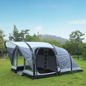 8 Man Big Wind Resistant Tunnel Inflatable Family Camping Tent With 4 Rooms